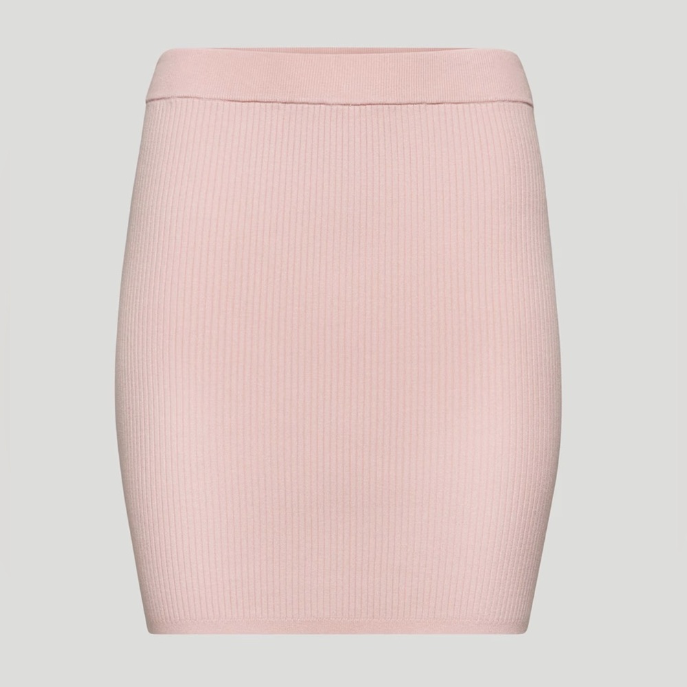 Aritzia Wilfred Blush Ribbed Knit Pencil Skirt Sz L